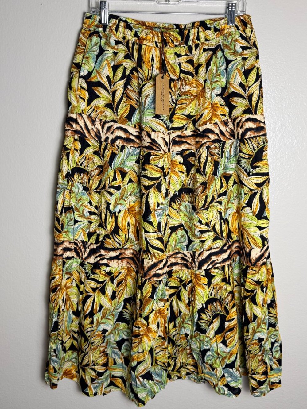 Christian Siriano New York Tropical Leaf Print Maxi Skirt